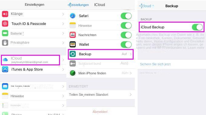 iCloud-Sicherung auf dem iPhone