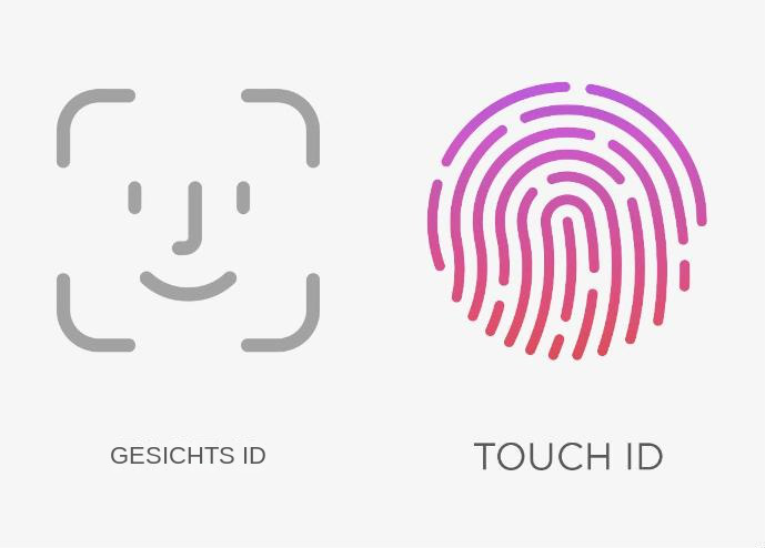 Gesichtserkennung und Touch ID