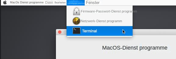 MacOS wählen Sie Terminal