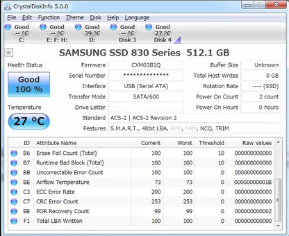 Verwenden Sie CrystalDiskInfo, um den SSD-Zustand zu überprüfen