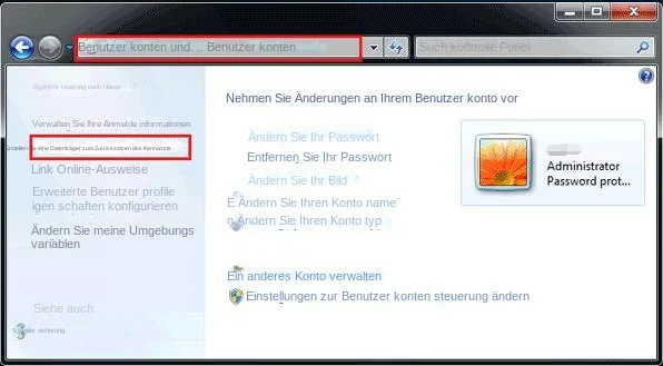 Windows 7 Passwort zurücksetzen USB