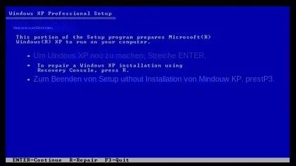 Windows XP Reparatur-Installation