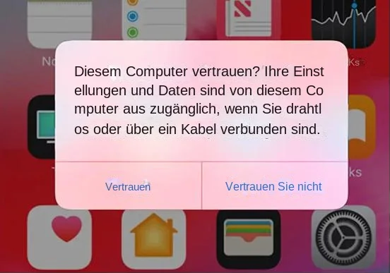 Vertrauen Sie diesem Computer auf dem iPhone