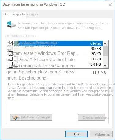 eine Festplattenbereinigung durchführen