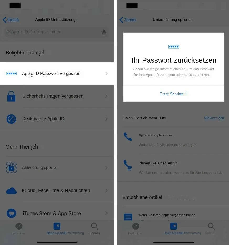 Apple ID Passwort vergessen