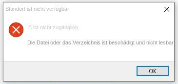 Partition ist nicht zugänglich