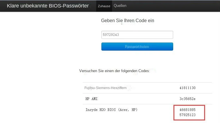 Berechnen des Master-Passwort-Hashes in bios-pw.org