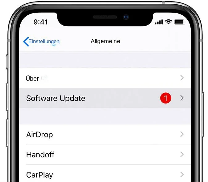 Software-Aktualisierung auf dem iPhone