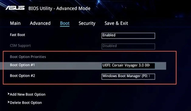 Bootreihenfolge im UEFI-BIOS-Dienstprogramm ändern