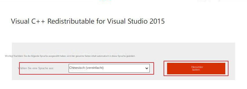 Visual C++ Sprache auswählen