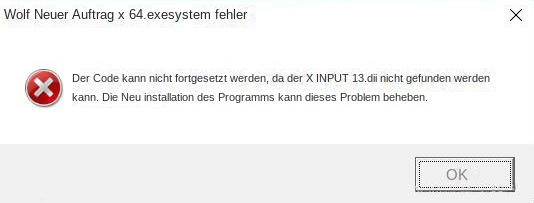 XINPUT1_3.dll kann nicht gefunden werden