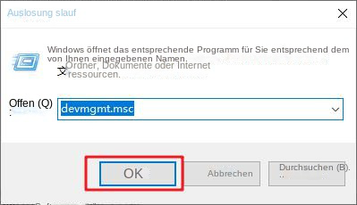 Führen Sie devmgmt.msc aus