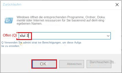 Führen Sie Slui 3 aus