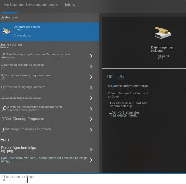 Suchen Sie nach Datenträgerbereinigung