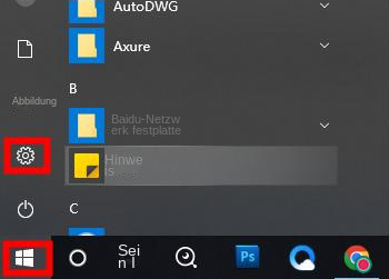 Klicken Sie auf die Schaltfläche „Einstellungen“.