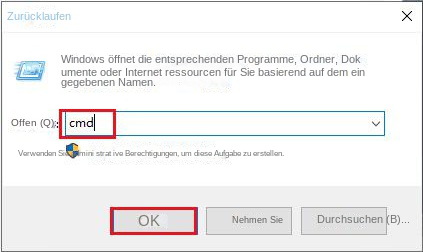 Öffnen Sie ein Eingabeaufforderungsfenster