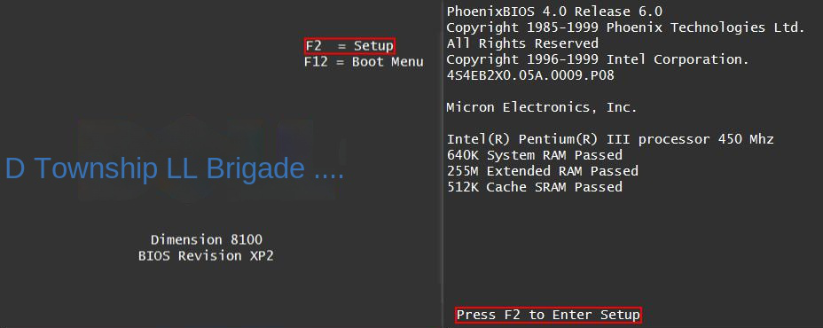 Tastenkombination zum Booten ins BIOS