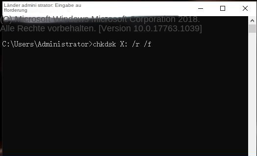 Geben Sie den Befehl zur Festplattenreparatur von chkdsk ein