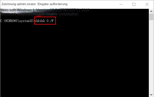 Geben Sie den Befehl zur Festplattenreparatur von chkdsk ein