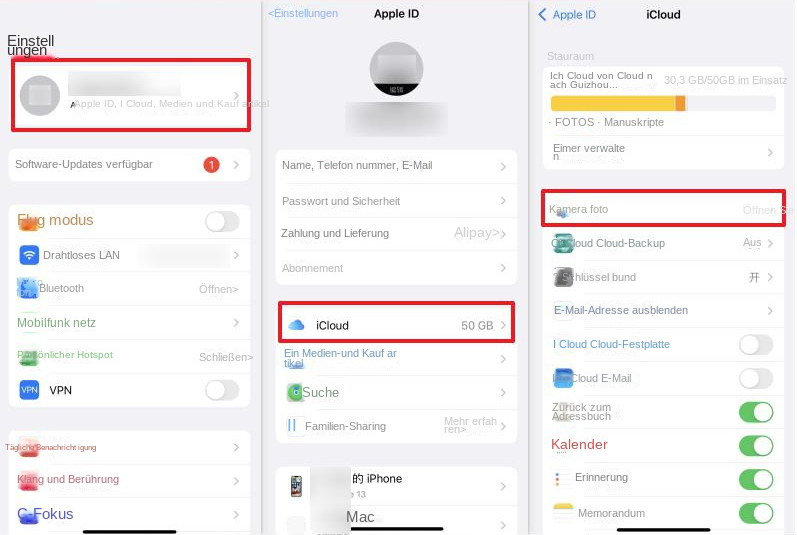 iCloud-Backup-Telefonfotoeinstellungen