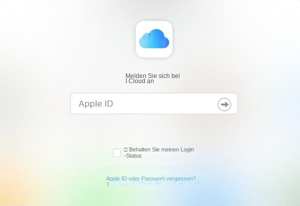 Melden Sie sich bei iCloud an