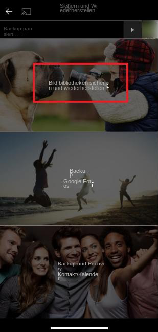 Galerieeinstellungen sichern und wiederherstellen