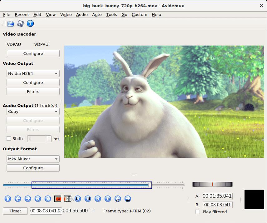 Avidemux-Videobearbeitungssoftware