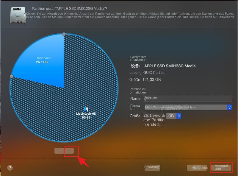 Mac-Partition löschen