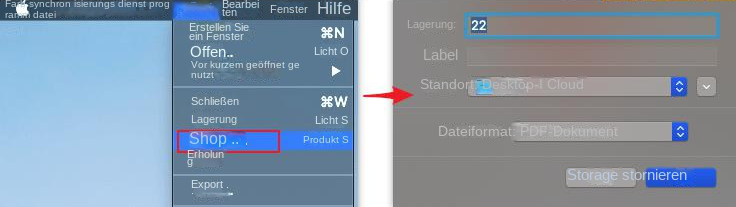 Speicherdatei des Colorsync-Dienstprogramms