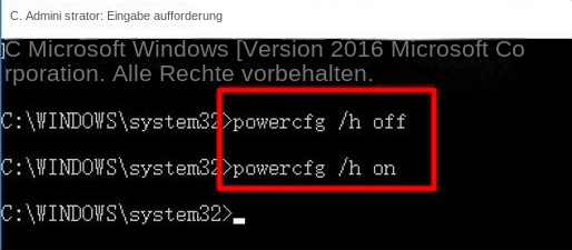 Deaktivieren Sie den Schnellstart in cmd