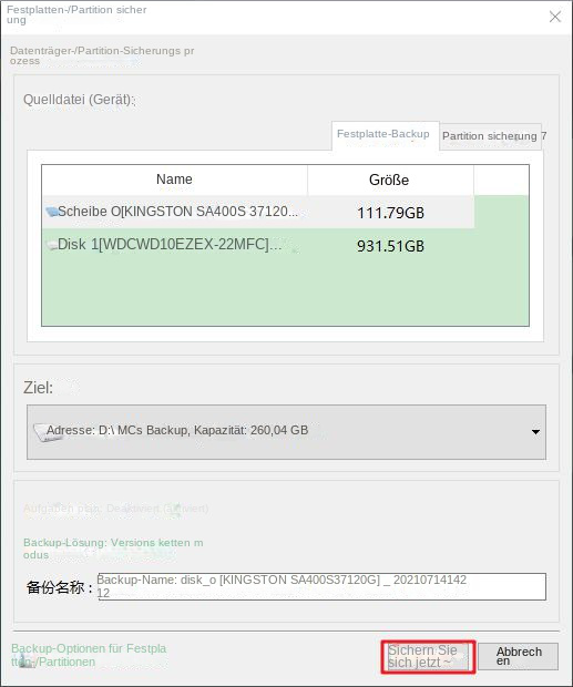 Jetzt Festplatten-Backup sichern