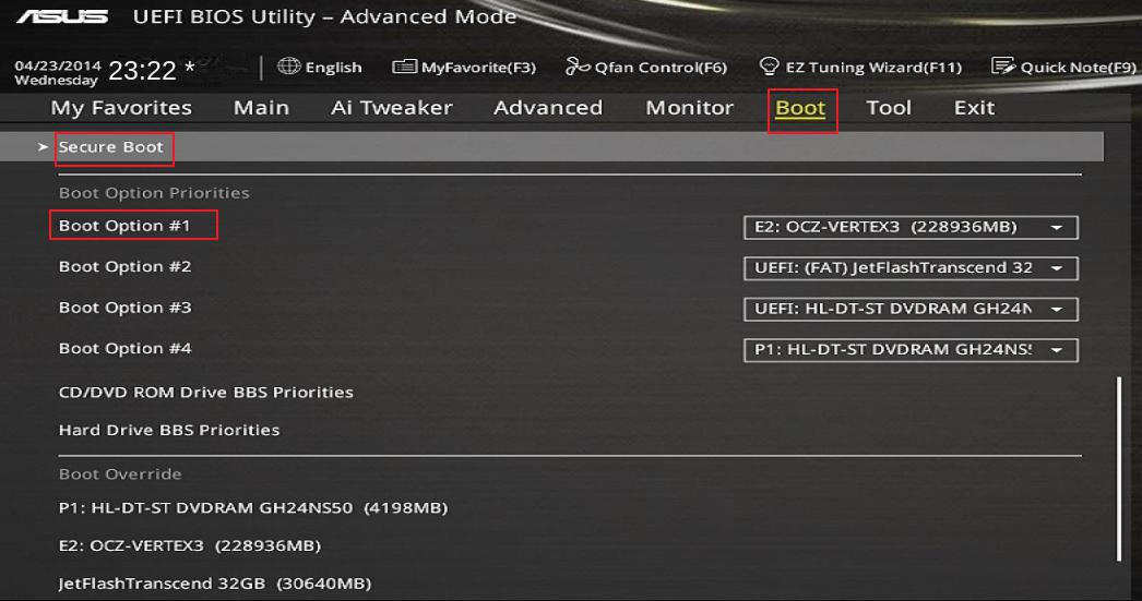 Startsequenz des ASUS UEFI BIOS-Dienstprogramms