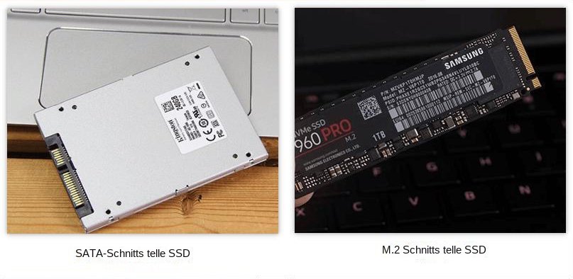 SSDs mit unterschiedlichen Schnittstellen