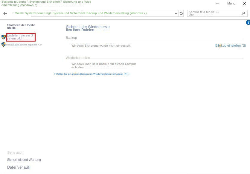 Erstellen Sie ein Systemabbild