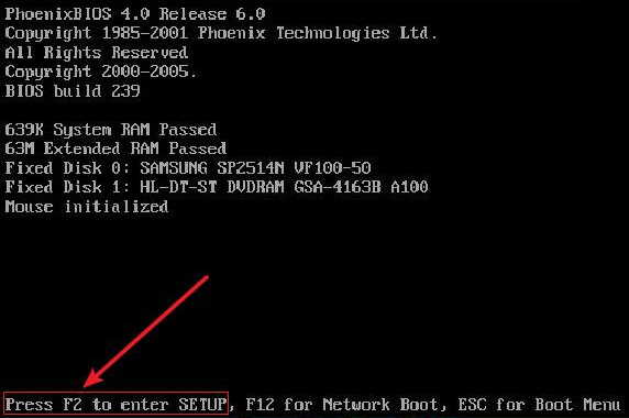 Drücken Sie die Tastenkombination, um das BIOS-Setup aufzurufen