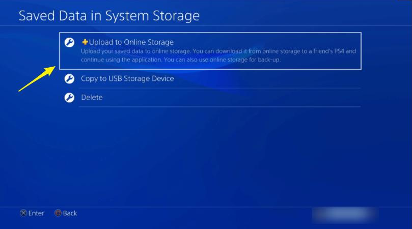 PS4-Upload in den Online-Speicher