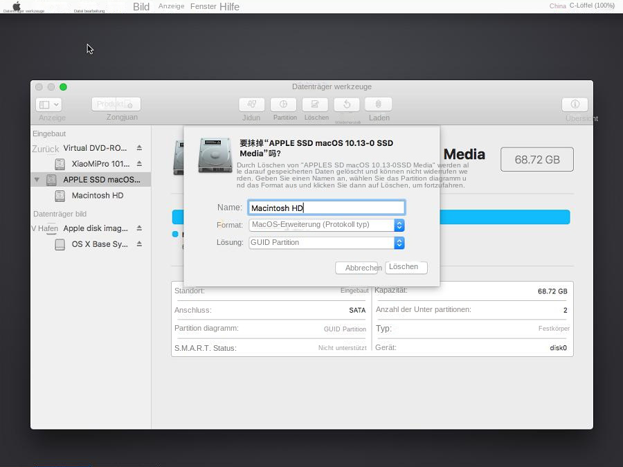 Mac Festplatte löschen