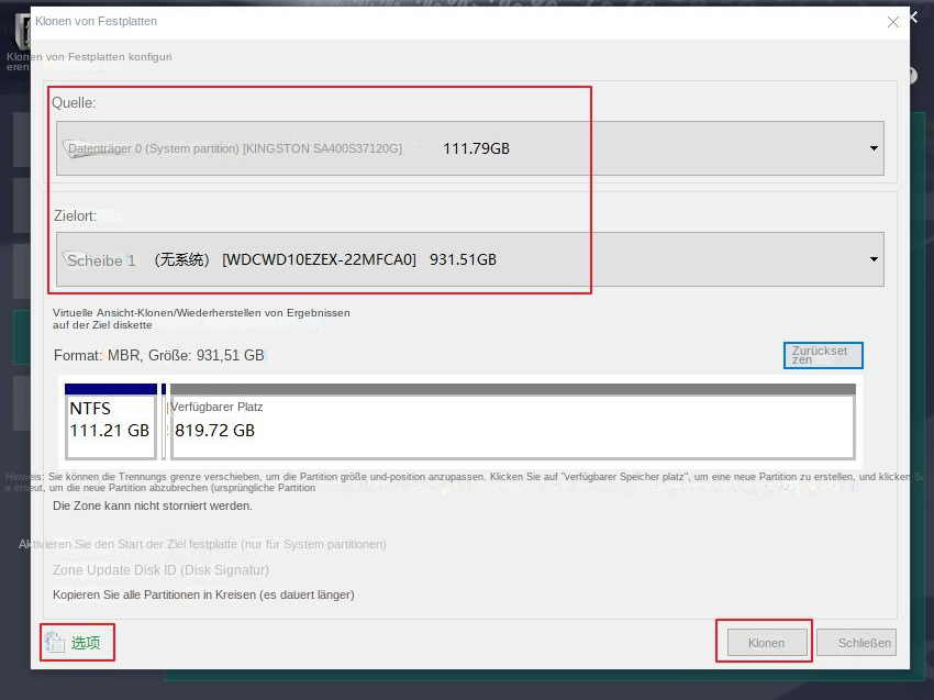 Wie kann ich eine Festplatte auf eine SSD klonen, ohne Windows 10 neu zu installieren? Rene.E