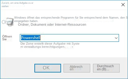 Führen Sie Powershell aus