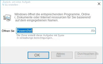 Führen Sie Powershell aus