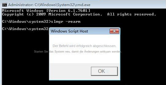 Verlängern Sie den Aktivierungszeitraum von Windows 7