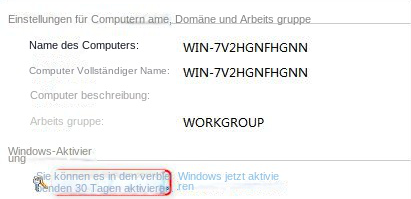 Aktivierungszeitraum für Windows7