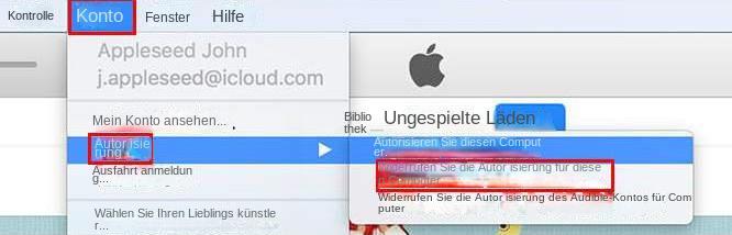Stornieren Sie die iTunes-Autorisierung