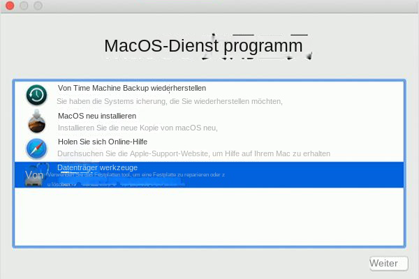 MacBook-Festplatten-Dienstprogramm