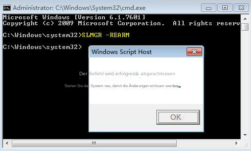 Windows 7 SLMGR-Befehl