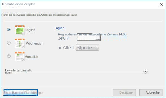 Erstellen Sie einen Backup-Plan