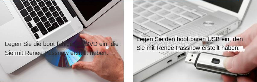 Starten Sie den Ziel-PC mit dem erstellten Passwort-Reset-USB/CD/DVD.