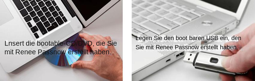 Starten Sie den Ziel-PC mit dem erstellten Passwort-Reset-USB/CD/DVD.