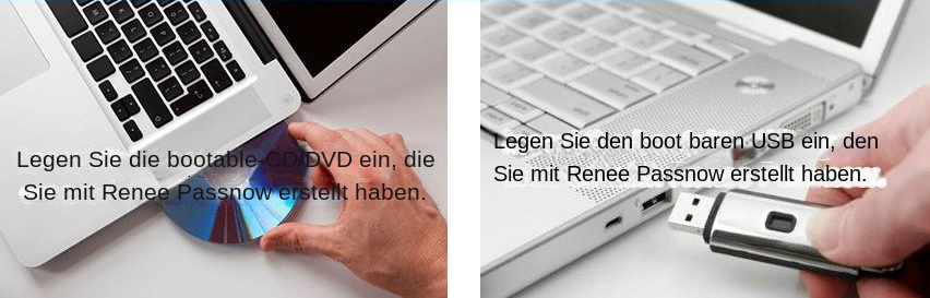 Starten Sie den Ziel-PC mit dem erstellten Passwort-Reset-USB/CD/DVD.