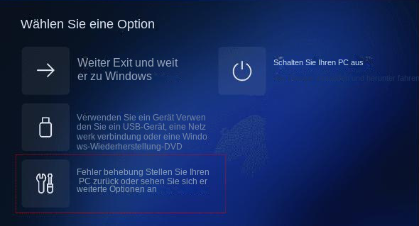 Windows 11 wählen Sie Fehlerbehebung